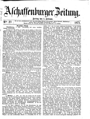 Aschaffenburger Zeitung Freitag 3. Februar 1871