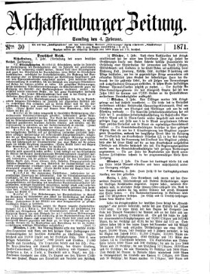 Aschaffenburger Zeitung Samstag 4. Februar 1871