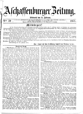 Aschaffenburger Zeitung Mittwoch 15. Februar 1871