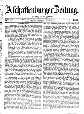 Aschaffenburger Zeitung Samstag 18. Februar 1871