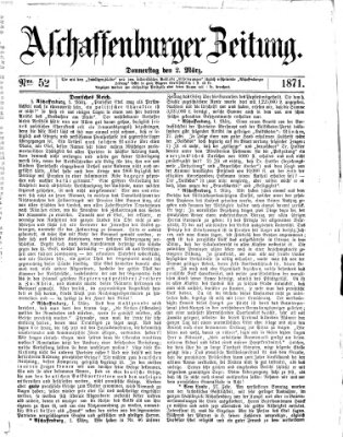 Aschaffenburger Zeitung Donnerstag 2. März 1871