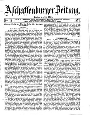 Aschaffenburger Zeitung Freitag 24. März 1871