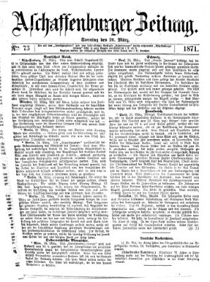 Aschaffenburger Zeitung Sonntag 26. März 1871