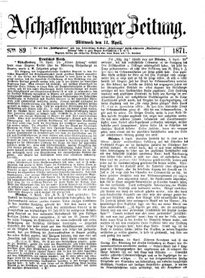 Aschaffenburger Zeitung Mittwoch 12. April 1871