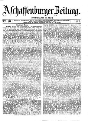 Aschaffenburger Zeitung Donnerstag 13. April 1871