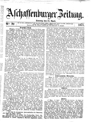 Aschaffenburger Zeitung Sonntag 23. April 1871