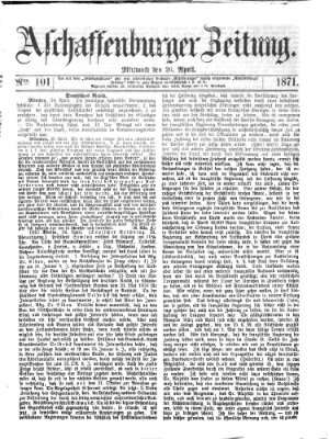 Aschaffenburger Zeitung Mittwoch 26. April 1871