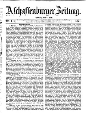 Aschaffenburger Zeitung Samstag 6. Mai 1871