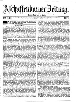 Aschaffenburger Zeitung Donnerstag 1. Juni 1871