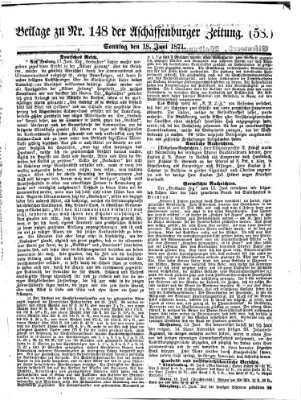 Aschaffenburger Zeitung Sonntag 18. Juni 1871