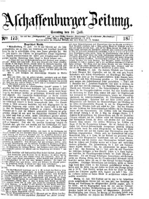 Aschaffenburger Zeitung Sonntag 16. Juli 1871