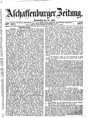 Aschaffenburger Zeitung Donnerstag 20. Juli 1871