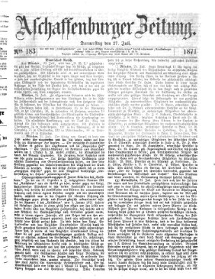 Aschaffenburger Zeitung Donnerstag 27. Juli 1871