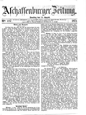 Aschaffenburger Zeitung Samstag 12. August 1871