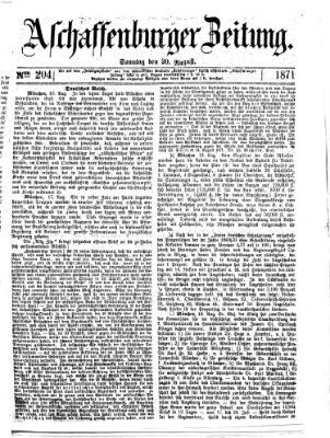 Aschaffenburger Zeitung Sonntag 20. August 1871