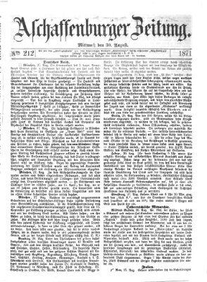 Aschaffenburger Zeitung Mittwoch 30. August 1871