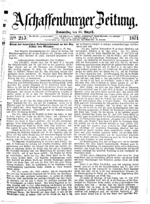 Aschaffenburger Zeitung Donnerstag 31. August 1871