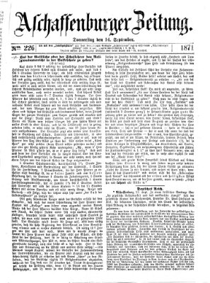 Aschaffenburger Zeitung Donnerstag 14. September 1871