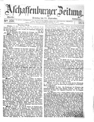 Aschaffenburger Zeitung Sonntag 24. September 1871