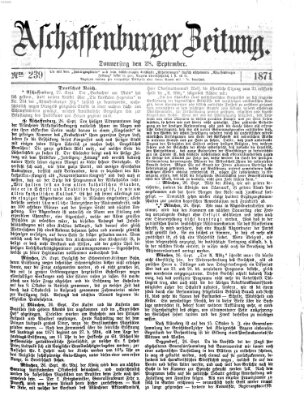 Aschaffenburger Zeitung Donnerstag 28. September 1871