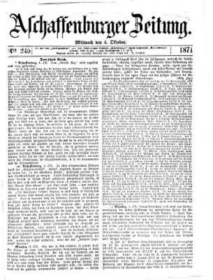 Aschaffenburger Zeitung Mittwoch 4. Oktober 1871