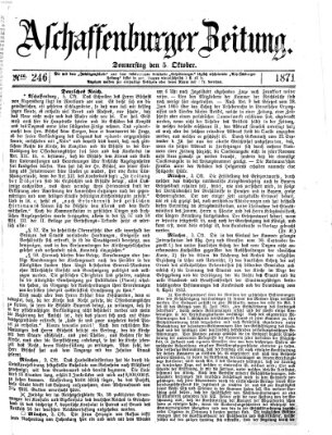 Aschaffenburger Zeitung Donnerstag 5. Oktober 1871