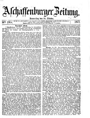 Aschaffenburger Zeitung Donnerstag 26. Oktober 1871