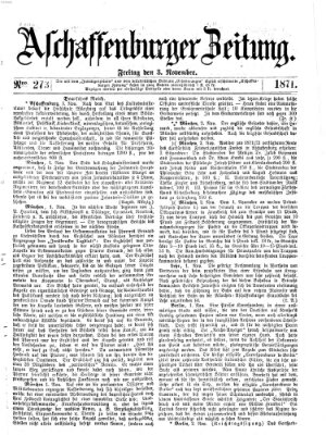 Aschaffenburger Zeitung Freitag 3. November 1871