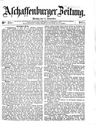 Aschaffenburger Zeitung Montag 6. November 1871