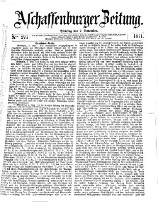 Aschaffenburger Zeitung Dienstag 7. November 1871