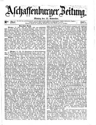 Aschaffenburger Zeitung Montag 13. November 1871