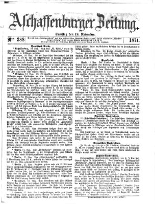 Aschaffenburger Zeitung Samstag 18. November 1871