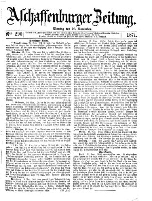 Aschaffenburger Zeitung Montag 20. November 1871