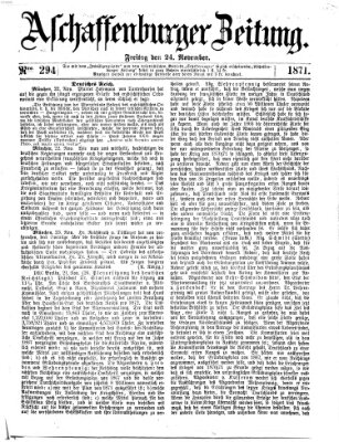 Aschaffenburger Zeitung Freitag 24. November 1871