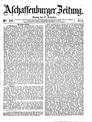 Aschaffenburger Zeitung Montag 27. November 1871