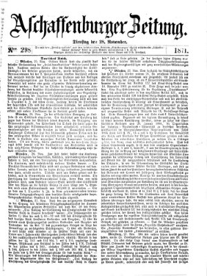 Aschaffenburger Zeitung Dienstag 28. November 1871