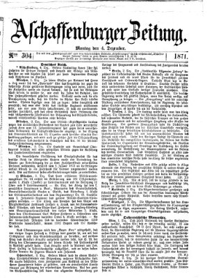 Aschaffenburger Zeitung Montag 4. Dezember 1871