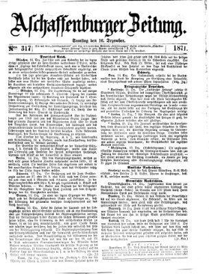 Aschaffenburger Zeitung Samstag 16. Dezember 1871