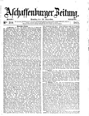 Aschaffenburger Zeitung Samstag 16. Dezember 1871