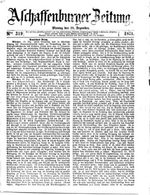 Aschaffenburger Zeitung Montag 18. Dezember 1871