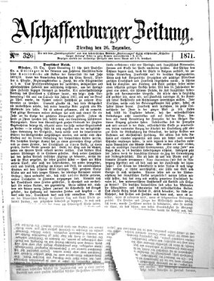 Aschaffenburger Zeitung Dienstag 26. Dezember 1871