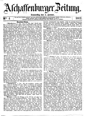 Aschaffenburger Zeitung Donnerstag 4. Januar 1872