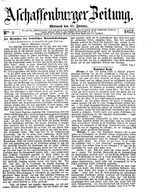 Aschaffenburger Zeitung Mittwoch 10. Januar 1872