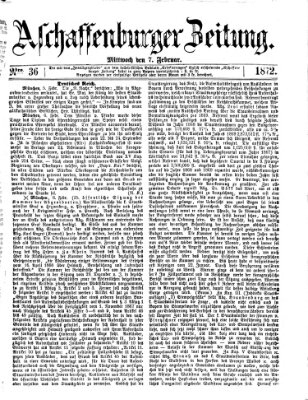 Aschaffenburger Zeitung Mittwoch 7. Februar 1872