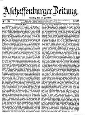 Aschaffenburger Zeitung Samstag 10. Februar 1872