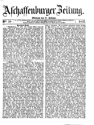 Aschaffenburger Zeitung Mittwoch 21. Februar 1872