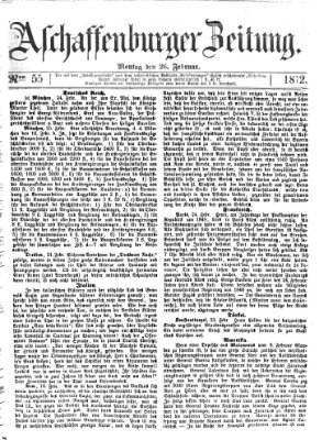 Aschaffenburger Zeitung Montag 26. Februar 1872