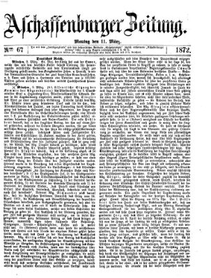 Aschaffenburger Zeitung Montag 11. März 1872