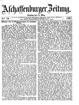 Aschaffenburger Zeitung Dienstag 19. März 1872