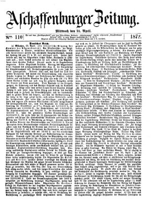 Aschaffenburger Zeitung Mittwoch 24. April 1872